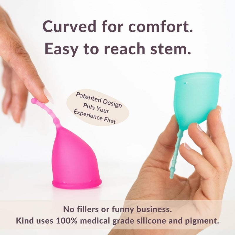 WEVOTOPIA Kind Cup | Comfortable | Soft | Curved Period Cup | Easy to Reach | Easy to Use | 100% Medical Grade Silicone Cups | Patented Menstrual Cups | Reusable Cups (Violet - Small) - Image 2